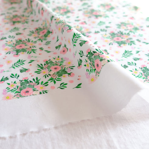 Bouquet of Flowers White Cotton